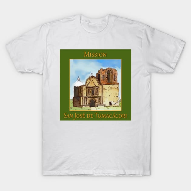 Mission San José de Tumacácori in Arizona T-Shirt by WelshDesigns